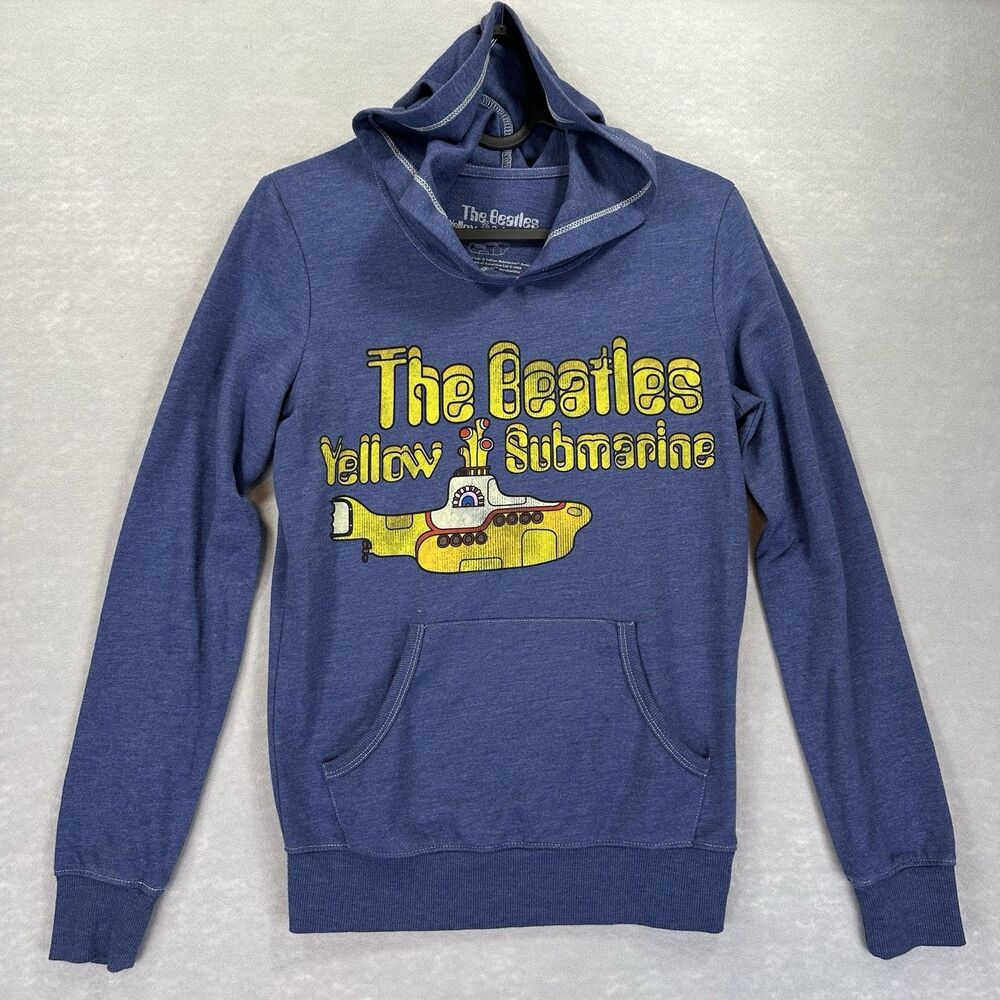 The‎ Beatles Yellow Submarine XS Hoodie Blue Hooded Sweatshirt Long Sleeve